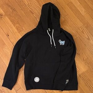 GOAT USA Kids Black Hoodie with Embroidered Dog Design
